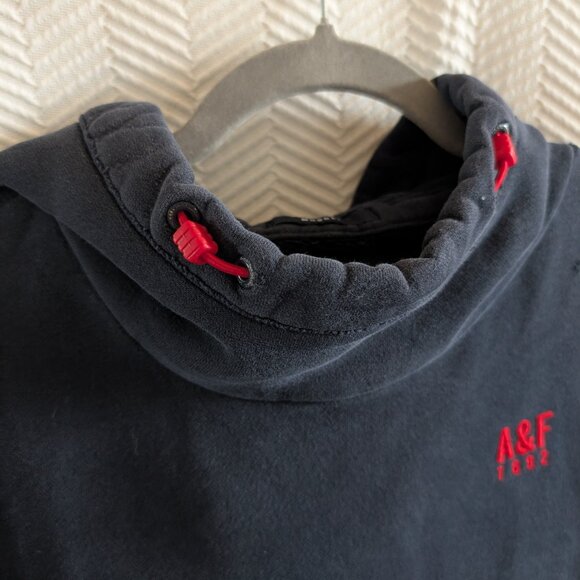 Abercrombie & Fitch Men's Muscle fit Hoodie Navy & Red Size M 1892 logo Y2K - Picture 5 of 13